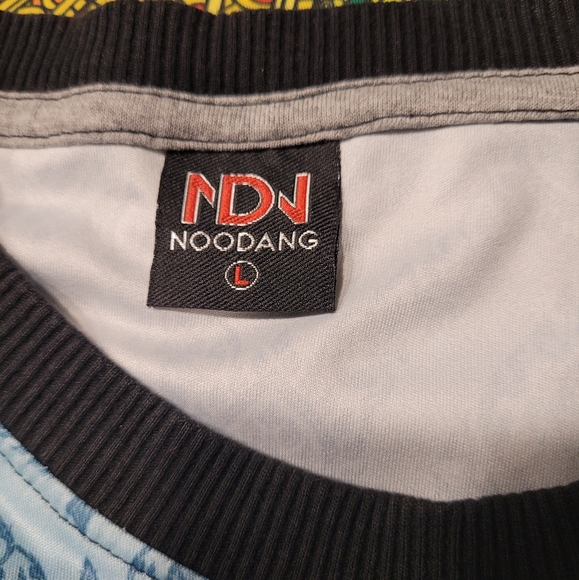 Noodang Graphic Print Asian T-Shirt Size Large White and - Picture 6 of 6